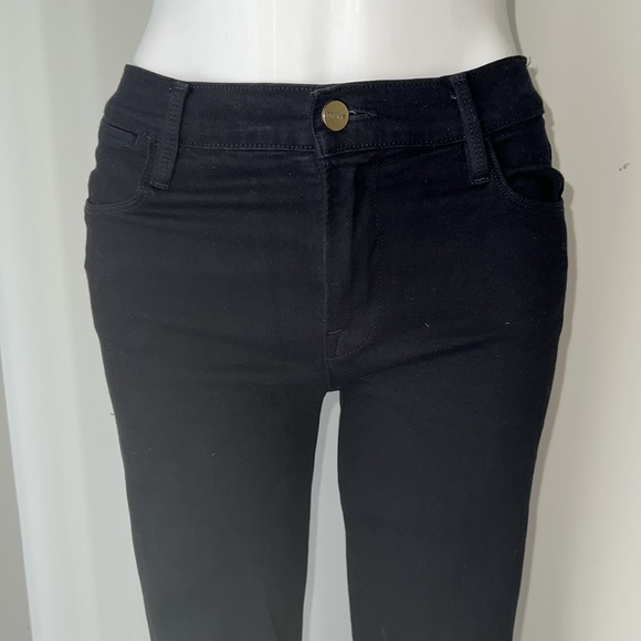FRAME DENIM  LE HIGH SKINNY RAW HEM JET BLACK SIZE 27 - Picture 2 of 11